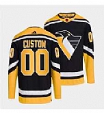 Men's Pittsburgh Penguins Custom Black 2022 Reverse Retro Stitched Jersey,baseball caps,new era cap wholesale,wholesale hats